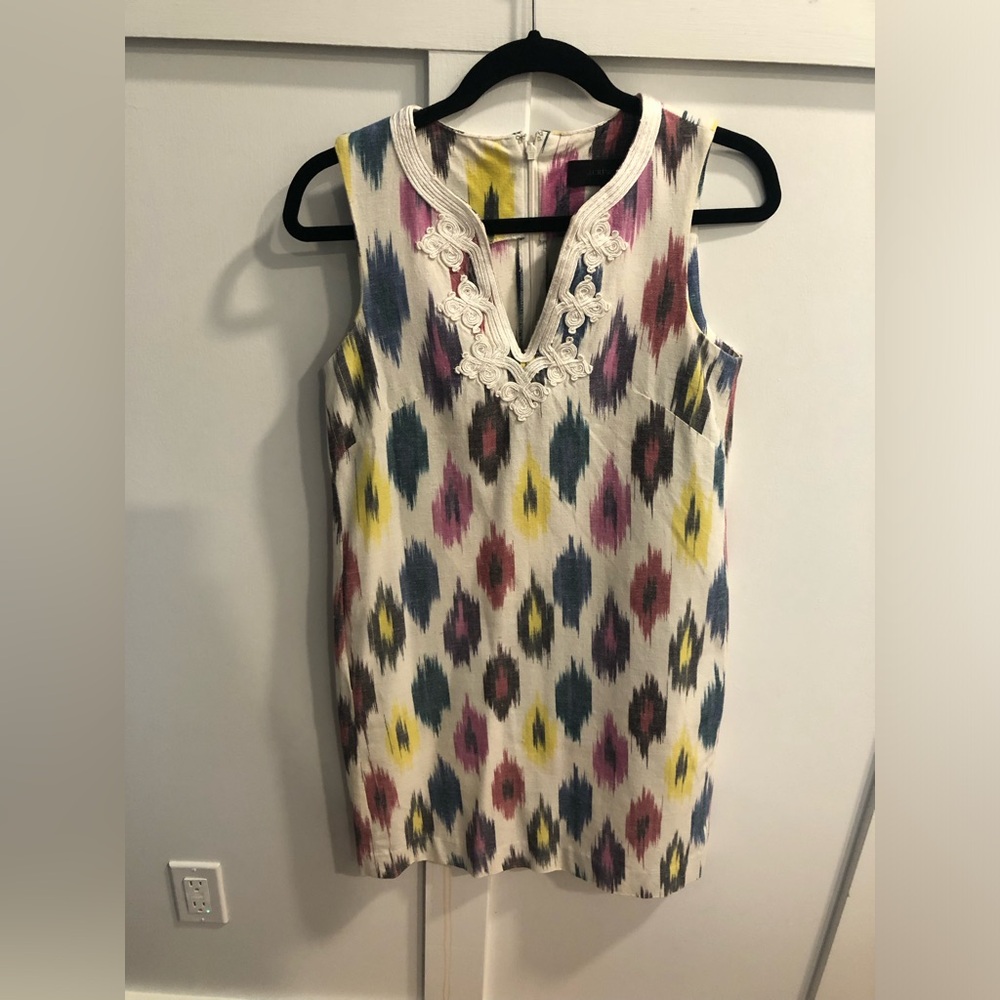 J. Crew Multi-colored V-Neck Sleeveless Dress